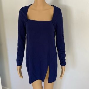 NWT Sz L Zara blue tunic or mini dress in blue.Purchased in Italy &did not wear.